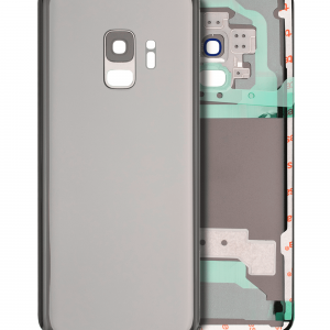 Back Cover Glass With Camera Lens For Samsung Galaxy S9 (No Logo) (Aftermarket Plus) (Silver)