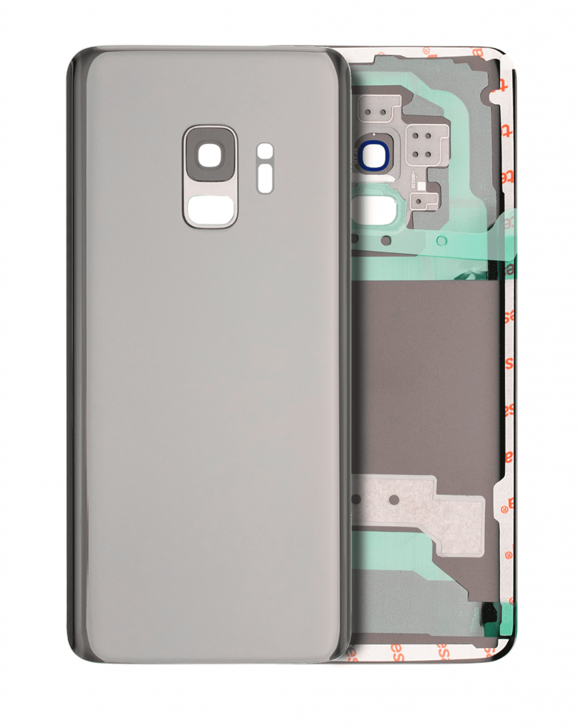 Back Cover Glass With Camera Lens For Samsung Galaxy S9 (No Logo) (Aftermarket Plus) (Silver)