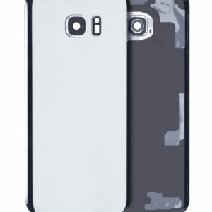 Back Cover Glass With Camera Lens For Samsung Galaxy S7 Edge (No Logo) (Aftermarket Plus) (Silver)