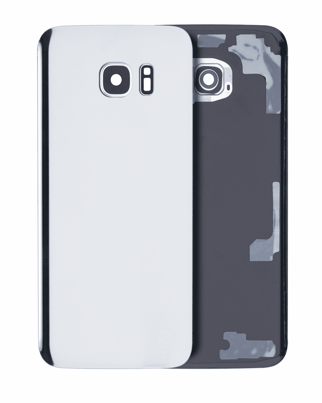 Back Cover Glass With Camera Lens For Samsung Galaxy S7 Edge (No Logo) (Aftermarket Plus) (Silver)