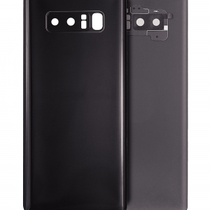 Back Cover Glass With Camera Lens For Samsung Galaxy Note 8 (No Logo) (Aftermarket Plus) (Midnight Black)