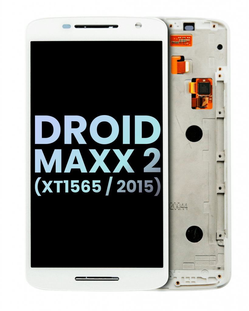 LCD Assembly With Frame For Motorola Droid Maxx 2 (XT1565 / 2015) (Genuine OEM) (White)