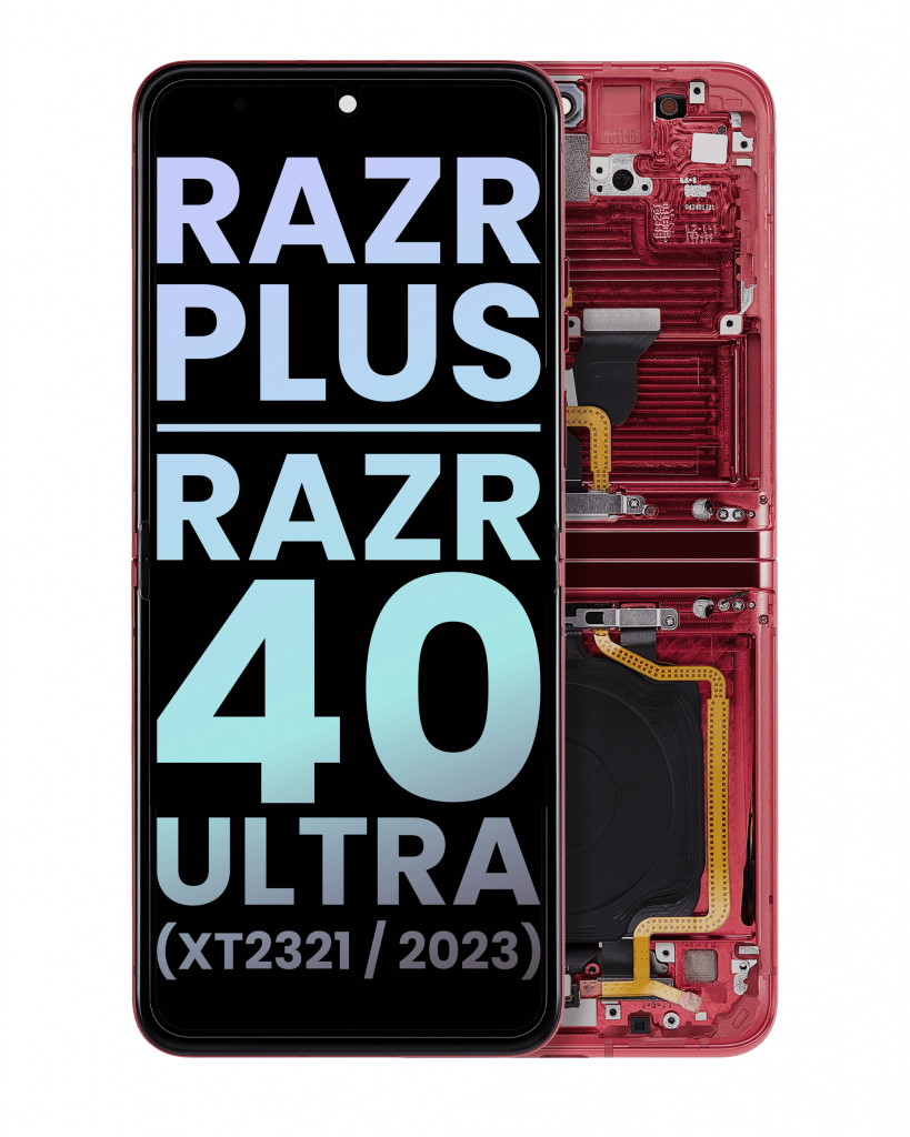 Inner OLED Assembly With Frame For Motorola Moto Razr Plus 2023 / Razr 40 Ultra (XT2321 / 2023) (Genuine OEM) (Viva Magenta)