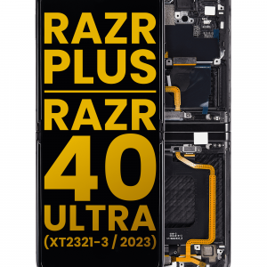 Inner OLED Assembly With Frame For Motorola Moto Razr Plus 2023 / Razr 40 Ultra (XT2321 / 2023) (Refurbished) (Infinite Black)