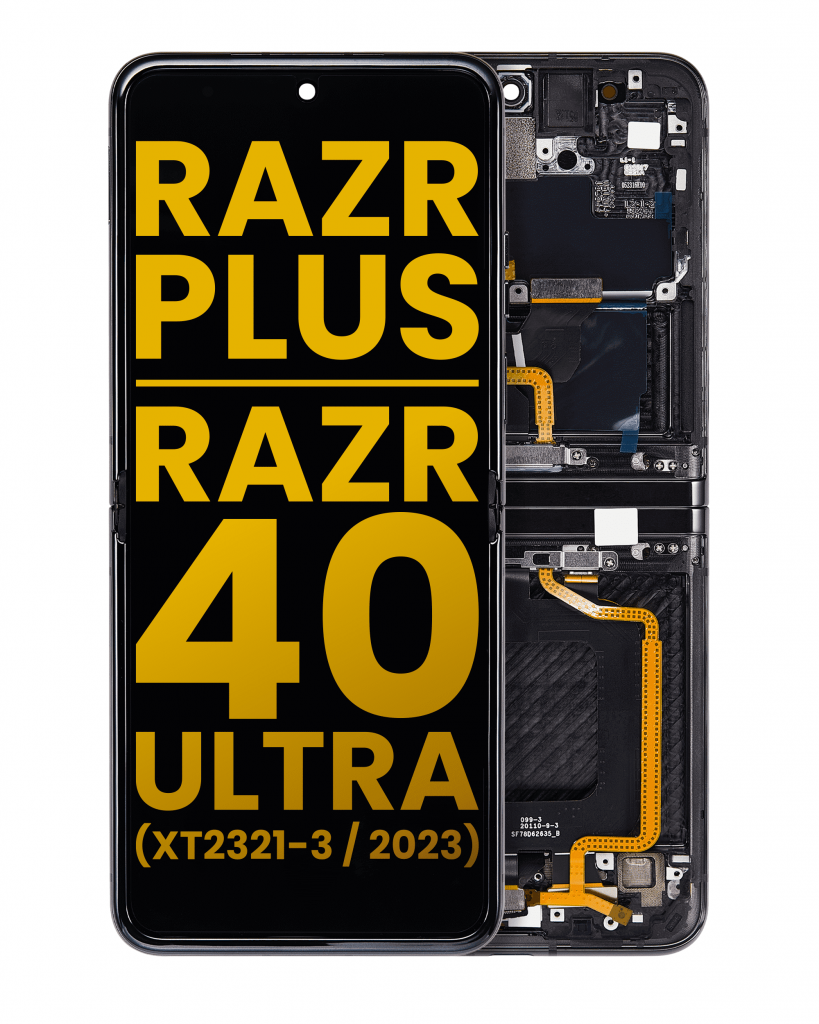 Inner OLED Assembly With Frame For Motorola Moto Razr Plus 2023 / Razr 40 Ultra (XT2321 / 2023) (Refurbished) (Infinite Black)