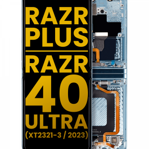 Inner OLED Assembly With Frame For Motorola Moto Razr Plus 2023 / Razr 40 Ultra (XT2321 / 2023) (Refurbished) (Glacier Blue)
