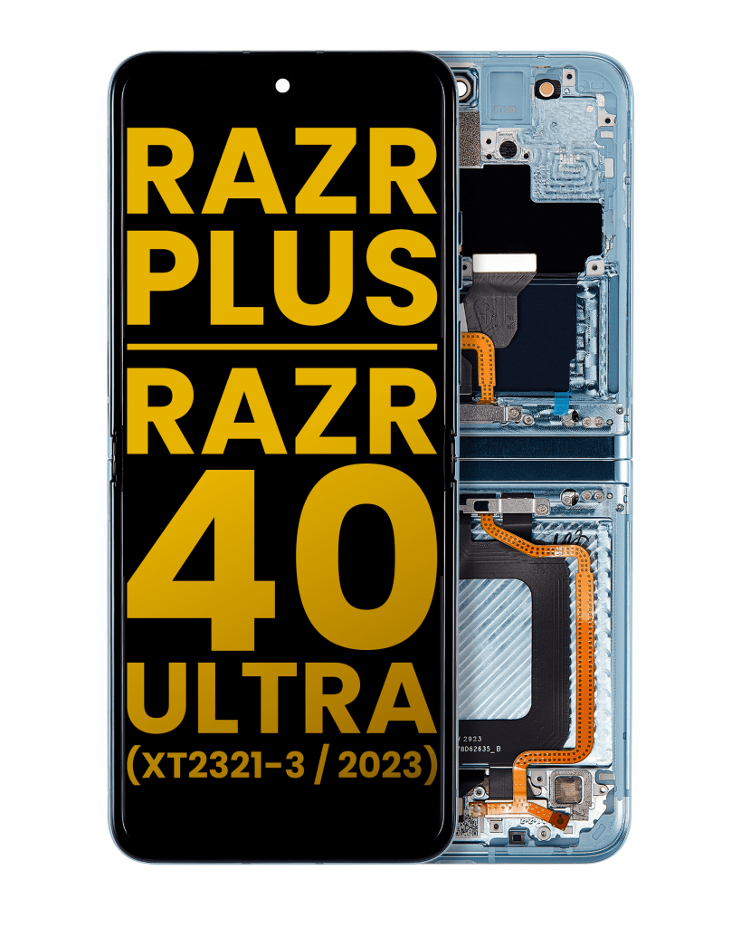 Inner OLED Assembly With Frame For Motorola Moto Razr Plus 2023 / Razr 40 Ultra (XT2321 / 2023) (Refurbished) (Glacier Blue)