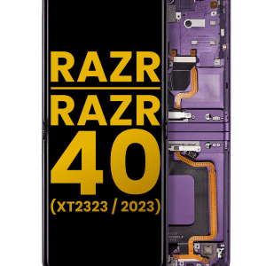 Main OLED Assembly With Frame For Motorola Razr 2023 / Razr 40 (XT2323 / 2023) (Refurbished) (Summer Lilac)