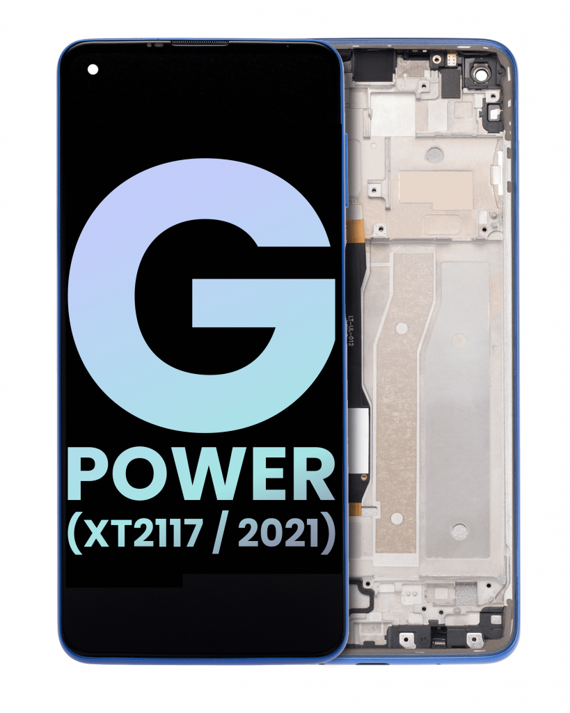 LCD Assembly With Frame For Motorola Moto G Power (XT2117 / 2021) (Genuine OEM) (Blue)