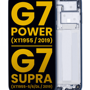 LCD Assembly With Frame For Motorola Moto G7 Power (XT1955 / 2019) / G7 Supra (XT1955-5/6/DL / 2019) (US Version) (157MM) (Refurbished) (Marine Blue)