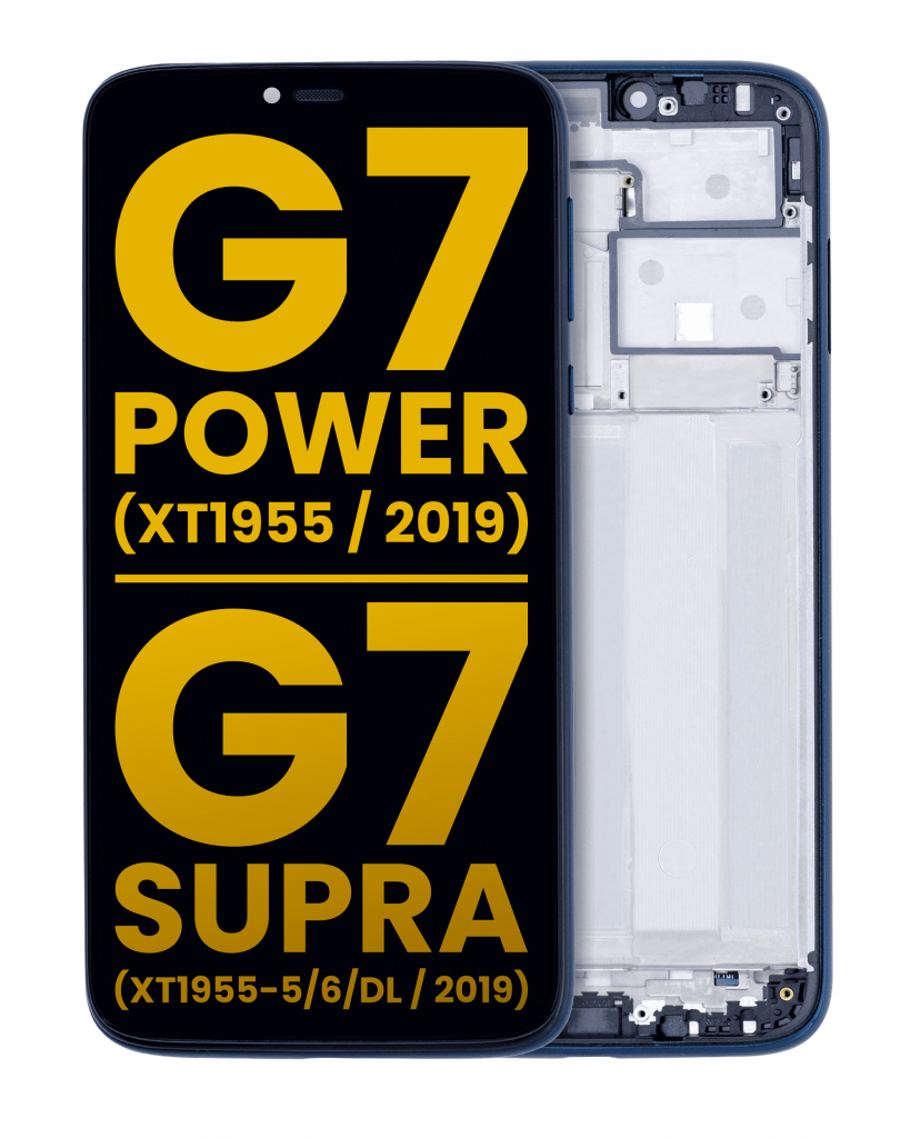 LCD Assembly With Frame For Motorola Moto G7 Power (XT1955 / 2019) / G7 Supra (XT1955-5/6/DL / 2019) (US Version) (157MM) (Refurbished) (Marine Blue)