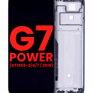 LCD Assembly With Frame For Motorola Moto G7 Power (XT1955-2/4/7 / 2019) (International Version) (154MM) (Aftermarket Plus) (Marine Blue)