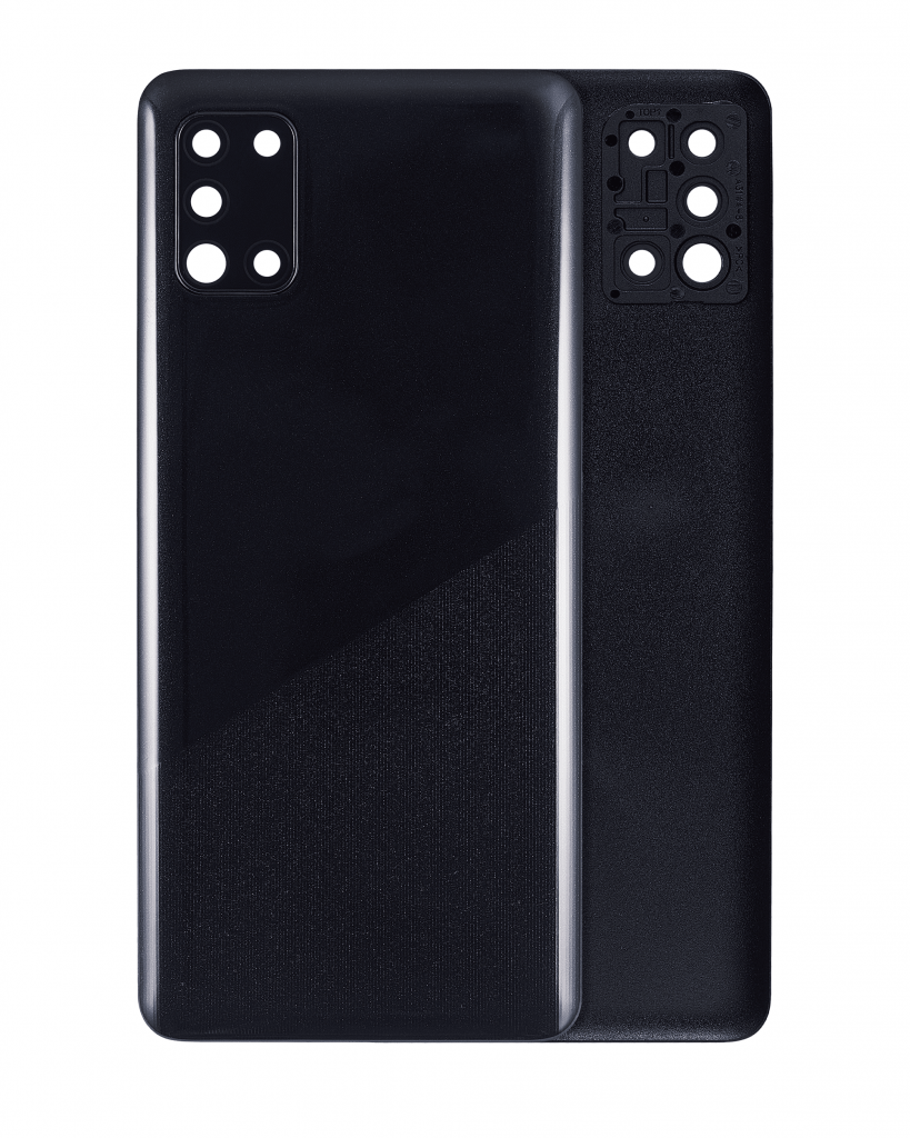 Back cover Glass With Camera Lens For Samsung Galaxy A31 (A315 / 2020) (Aftermarket Plus) (Prism Crush Black)