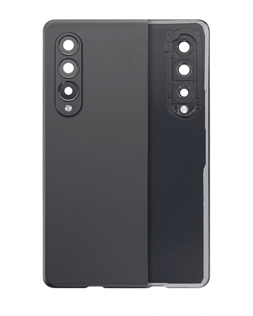 Back Cover Glass With Camera Lens For Samsung Galaxy Z Fold 3 5G (Aftermarket Plus) (Phantom Black)