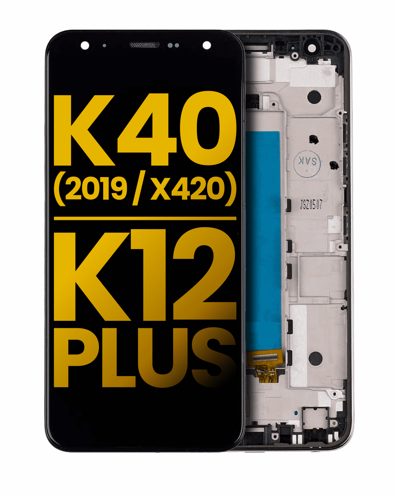 LCD Assembly With Frame For LG K40 (2019 / X420) / K12 Plus (Refurbished) (Moroccan Blue)