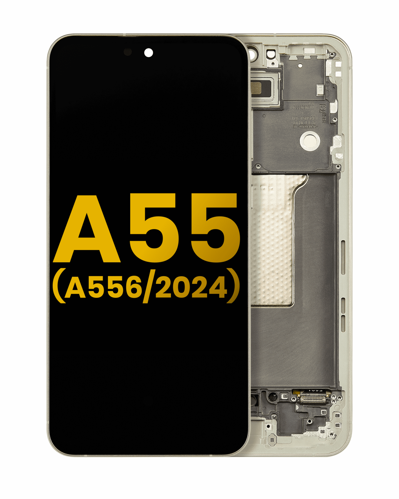 OLED Assembly With Frame For Samsung Galaxy A55 (A556 / 2024) (Refurbished) (Lemon)