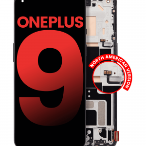OLED Assembly With Frame For OnePlus 9 (US Version) (Aftermarket Plus) (Astral Black)