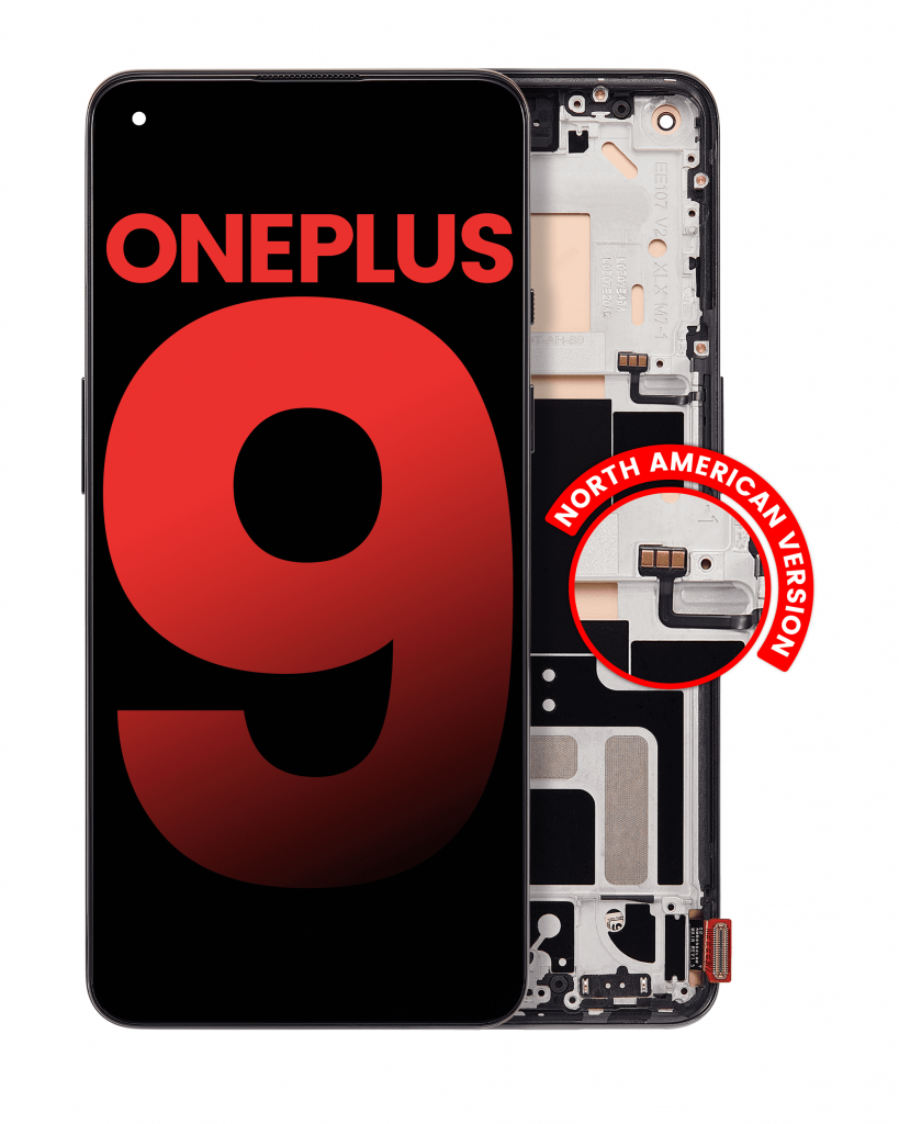 OLED Assembly With Frame For OnePlus 9 (US Version) (Aftermarket Plus) (Astral Black)