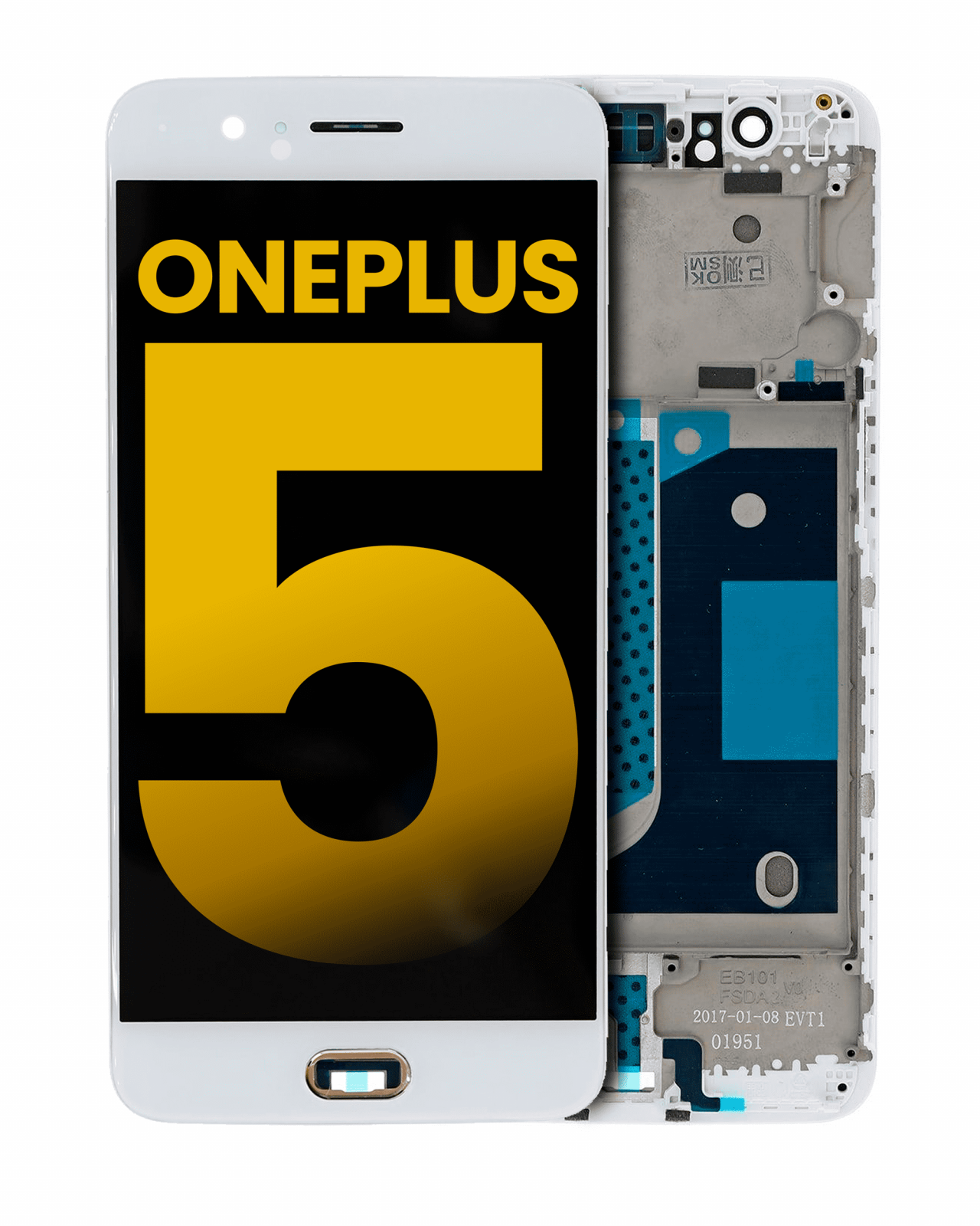 OLED Assembly With Frame For OnePlus 5 (Refurbished) (White)