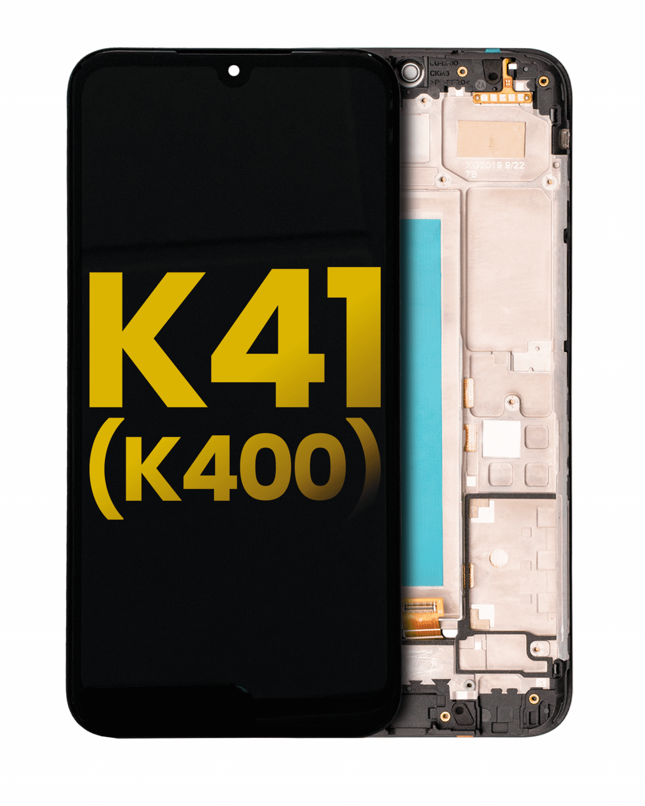 LCD Assembly With Frame For LG K41 (K400) (Refurbished) (Black)