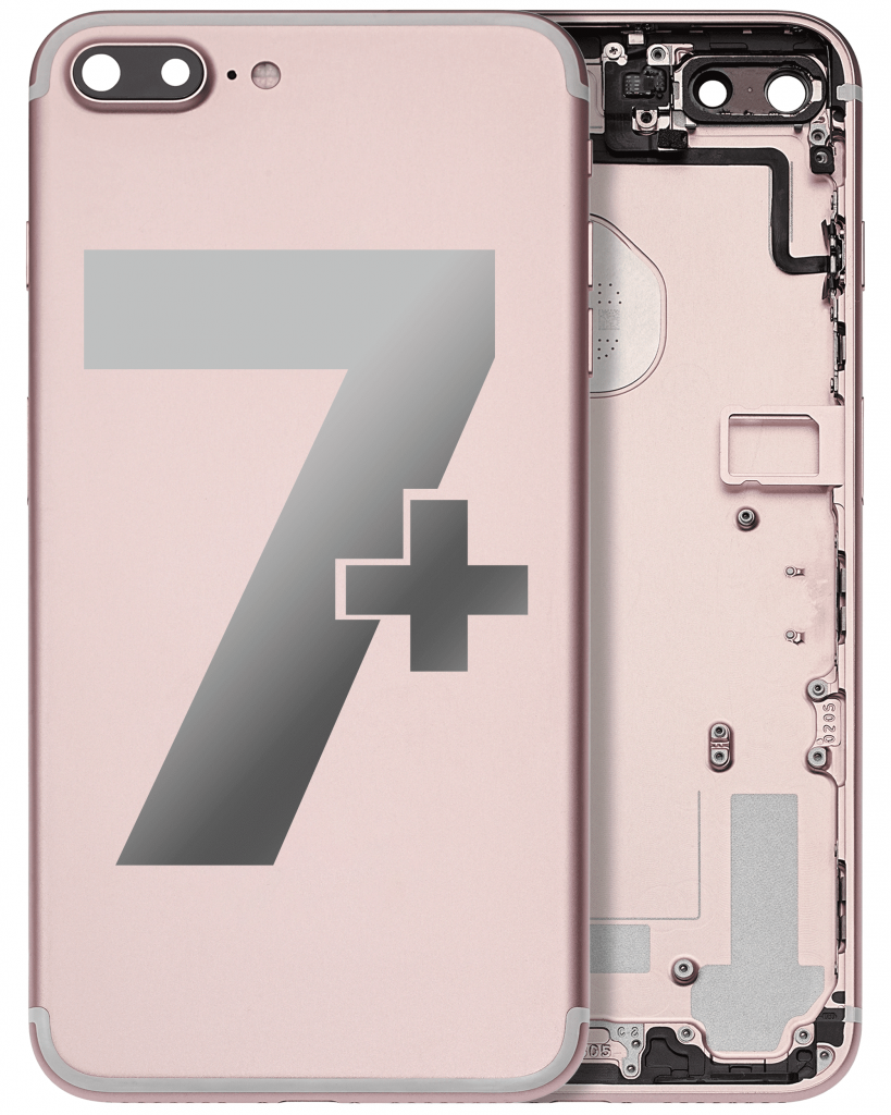 Back Housing W/ Small Components Pre-Installed For iPhone 7 Plus (Used OEM Pull: Grade A) (Rose Gold)