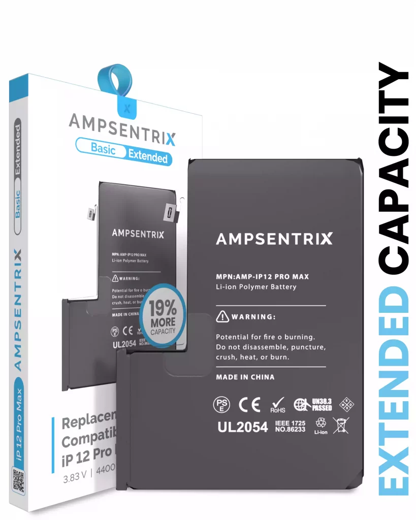Replacement Battery For iPhone 12 Pro Max (AmpSentrix Basic Extended)