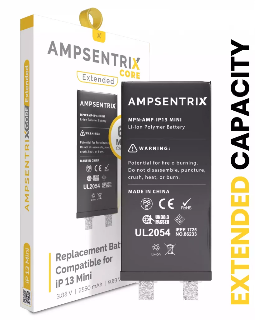 Replacement Battery For IPhone 13 Mini (Spot Welding Required) (AmpSentrix Core Extended)