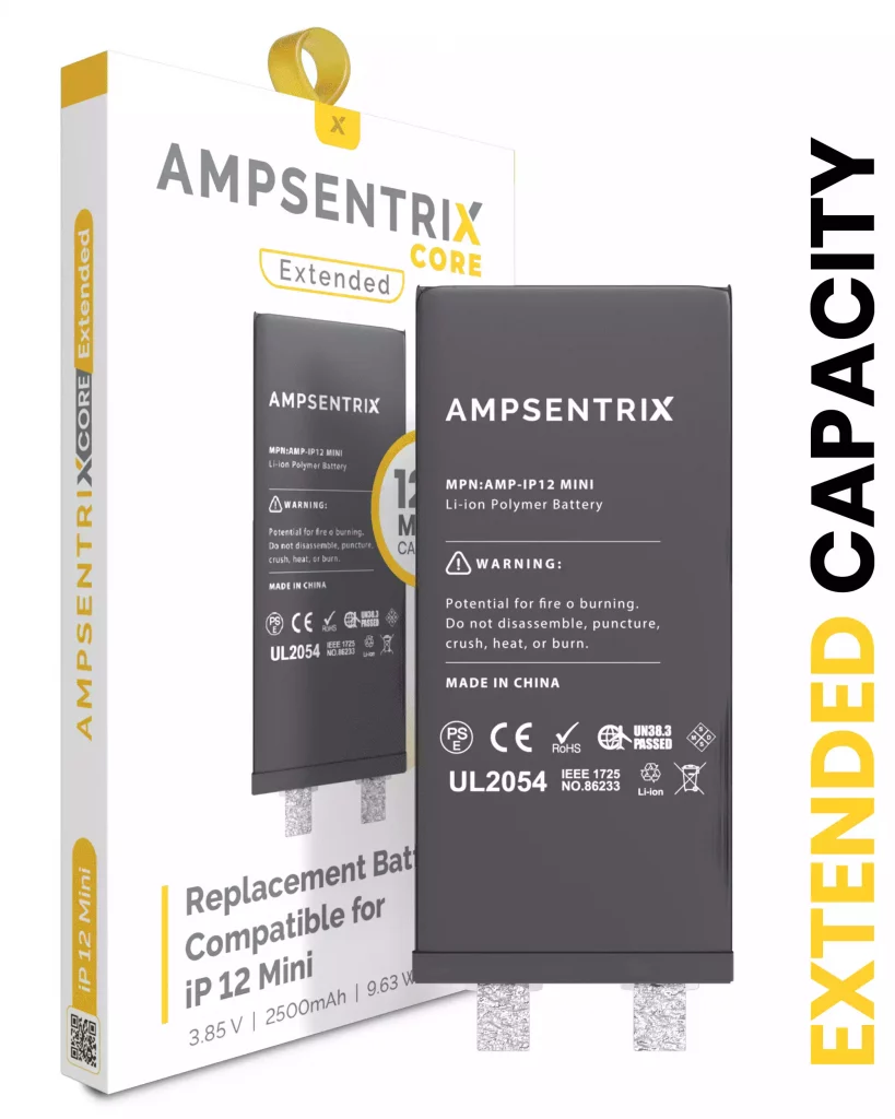Replacement High Capacity Battery Core For iPhone 12 Mini (Spot Welding Required) (AmpSentrix Core Extended)
