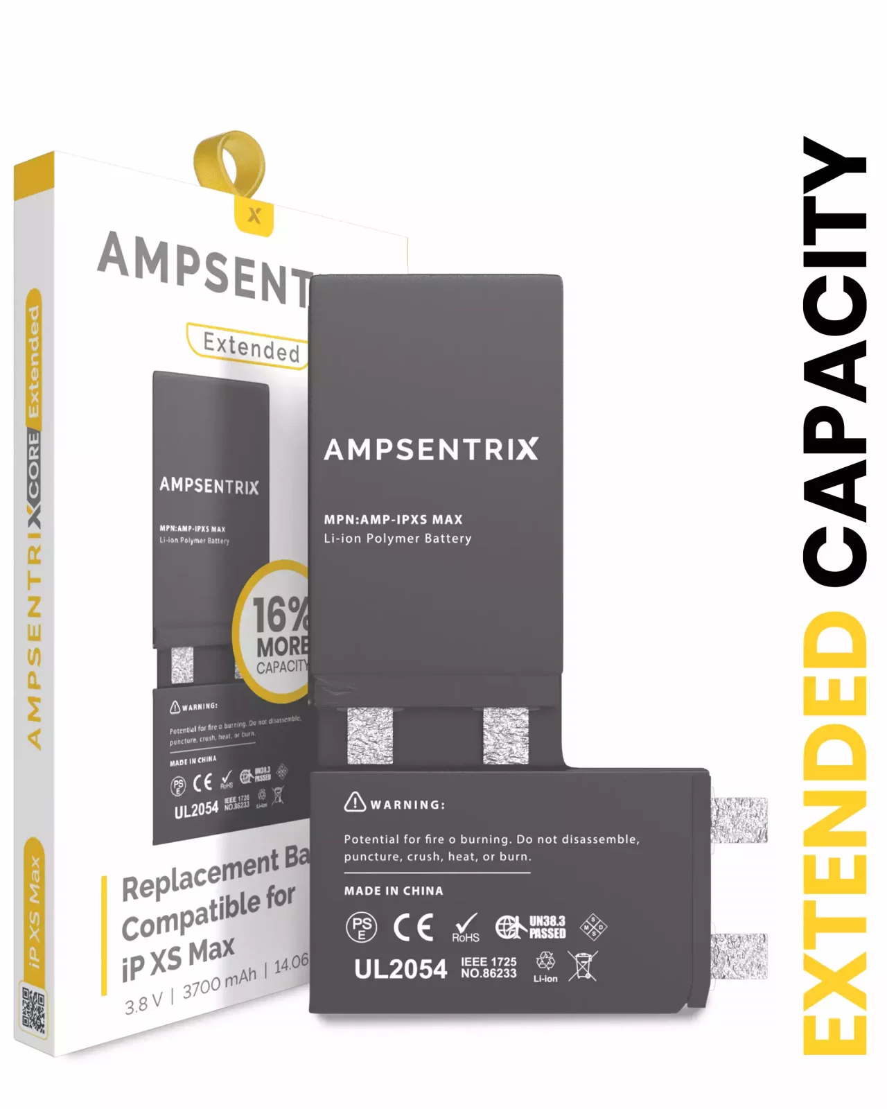 Replacement Battery For iPhone XS Max (Spot Welding Required) (AmpSentrix Core Extended)