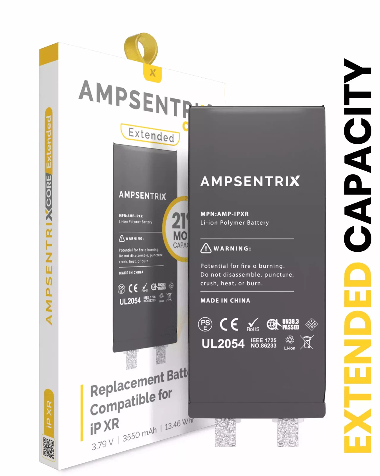 Replacement Battery For iPhone XR (Spot Welding Required) (AmpSentrix Core Extended)