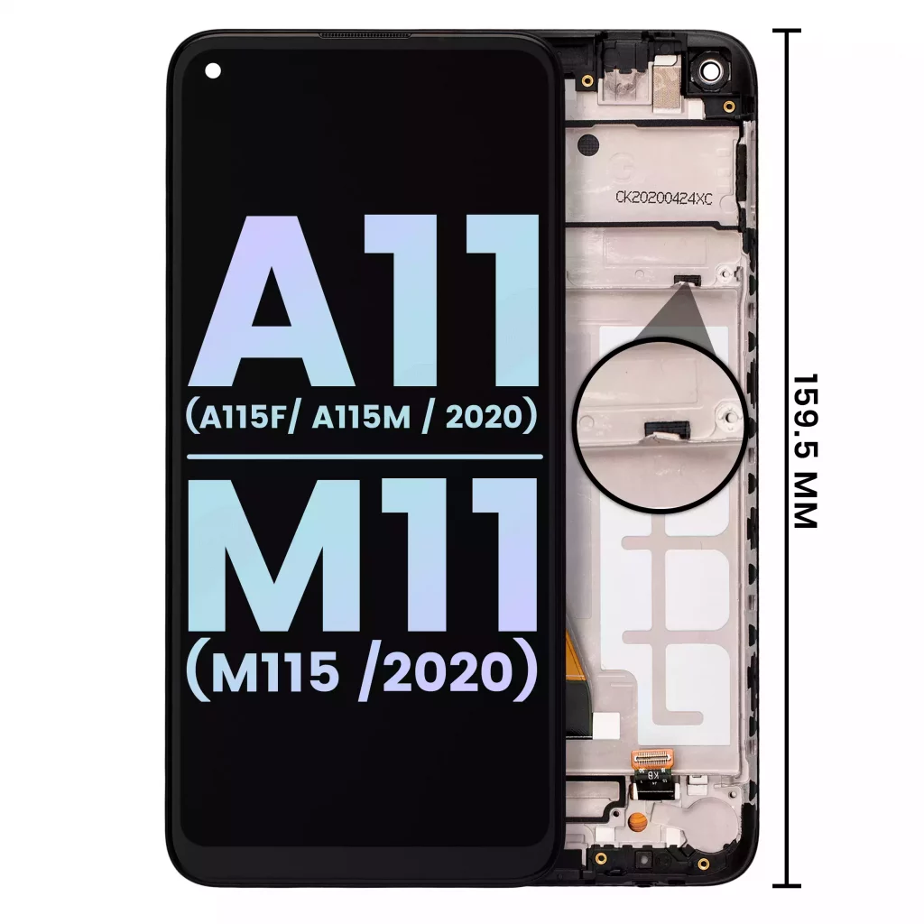 LCD Assembly With Frame For Samsung Galaxy A11 (A115F / A115M / 2020) / M11 (M115 / 2020) (International Version) (Service Pack) (All colors)