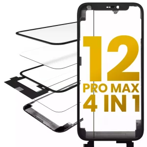 4 in 1 Short Flex (Digitizer Touch With Glass + OCA + Frame Pre-installed) For iPhone 12 Pro Max (OCA Master)