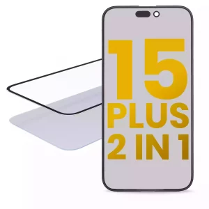 2 in 1 (Glass + OCA Pre-Installed) For iPhone 15 Plus (OCA Master) (2 Pack)