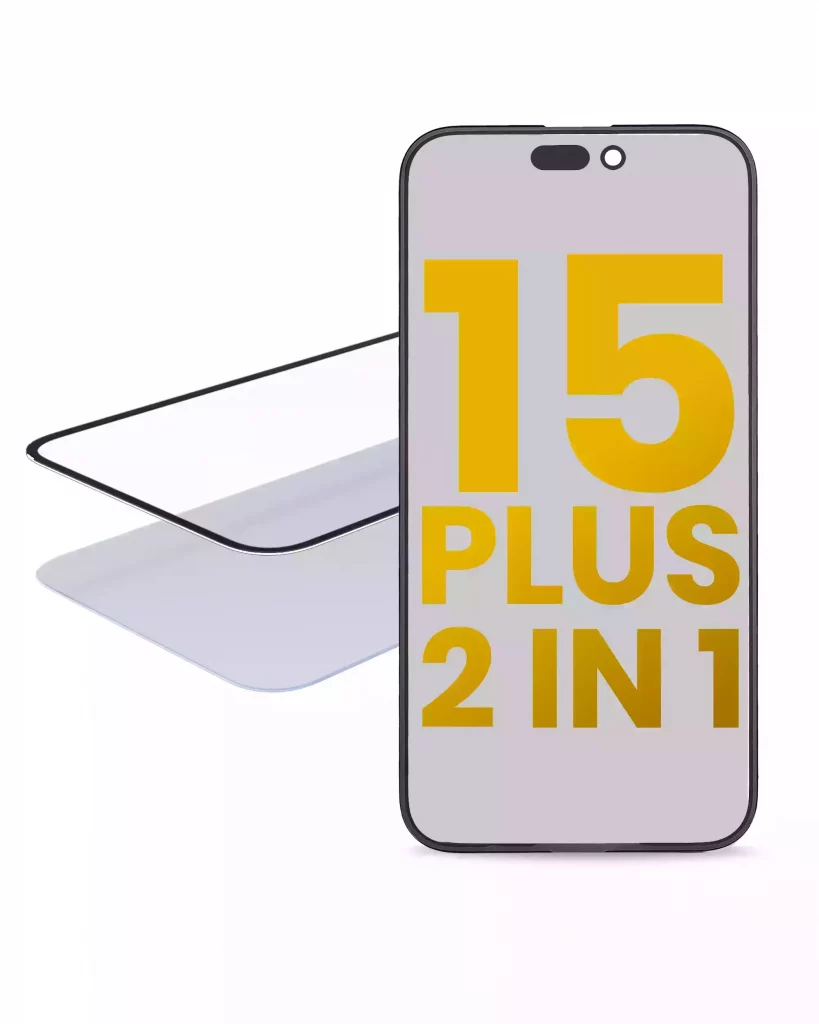 2 in 1 (Glass + OCA Pre-Installed) For iPhone 15 Plus (OCA Master) (2 Pack)