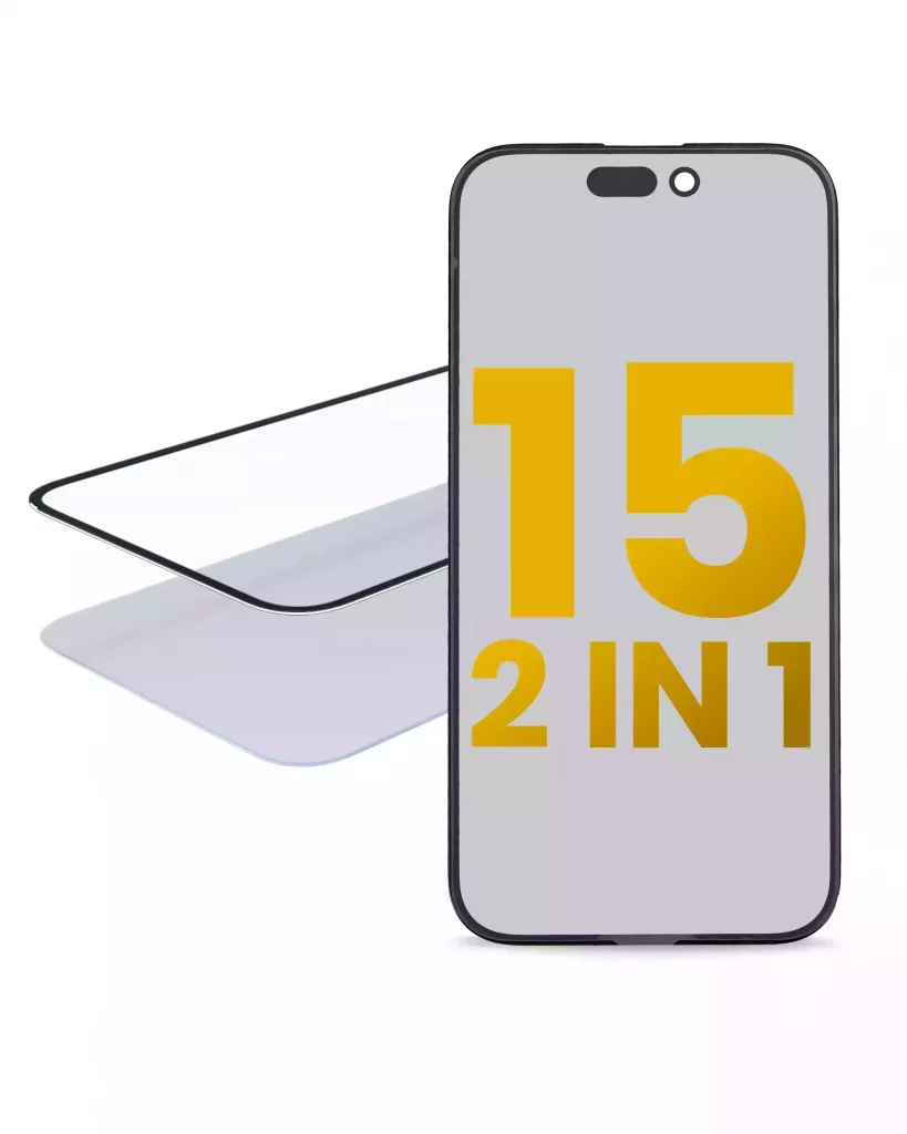 2 in 1 (Glass + OCA Pre-Installed) For iPhone 15 (OCA Master) (2 Pack)