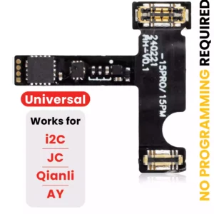 Pre-Programmed Universal Battery Tag-On Flex (Soldering Not Required) For iPhone 15 Pro / 15 Pro Max (AmpSentrix) (With I2C, JCID, Qianli)