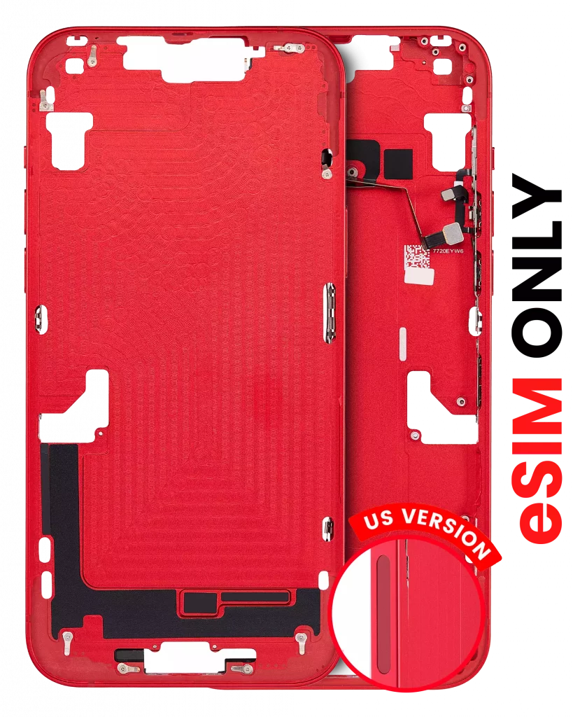 Mid-Frame Housing W/ Small Parts For iPhone 14 Plus (US Version) (Aftermarket Plus) (Red)