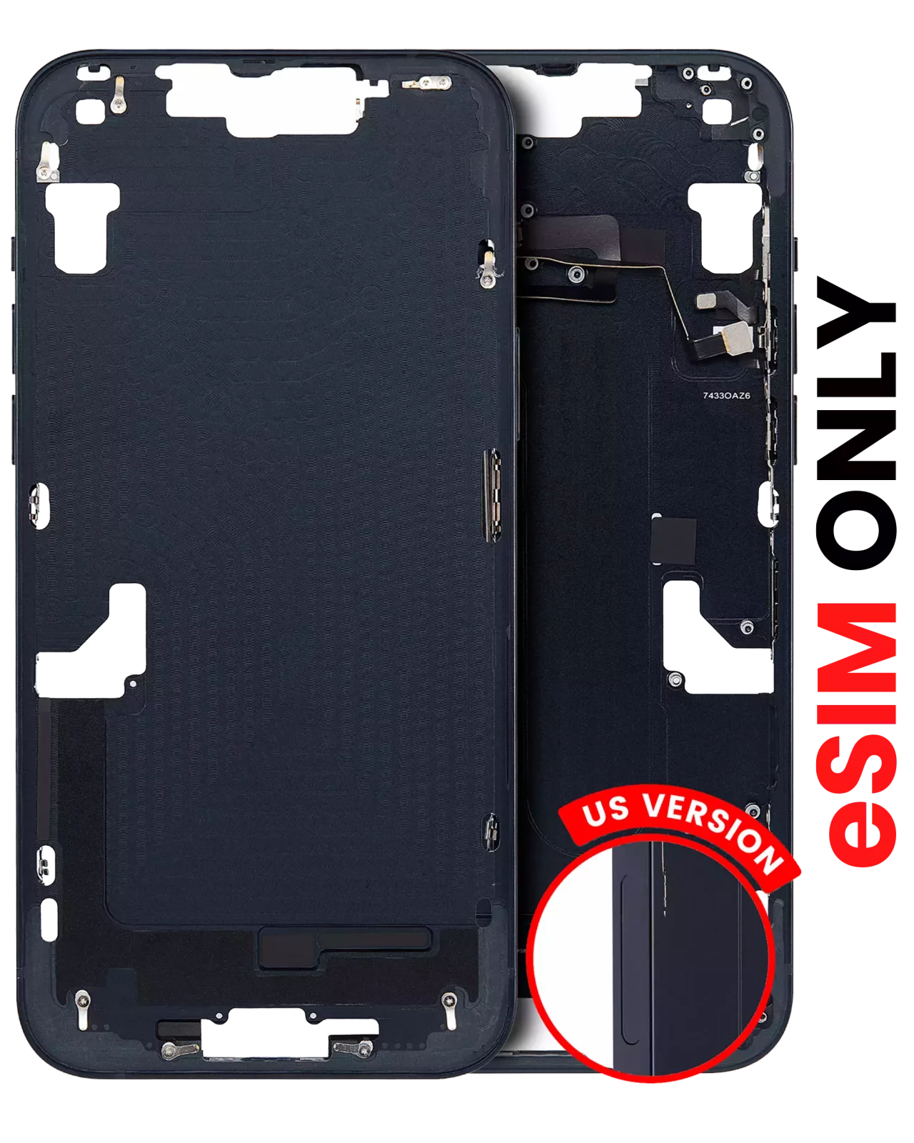 Mid-Frame Housing W/ Small Parts For iPhone 14 Plus (US Version) (Aftermarket Plus) (Midnight)