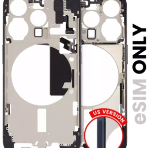Mid-Frame Housing W/ Small Parts For iPhone 15 Pro (US Version) (Used OEM Pull: Grade B) (Blue Titanium)