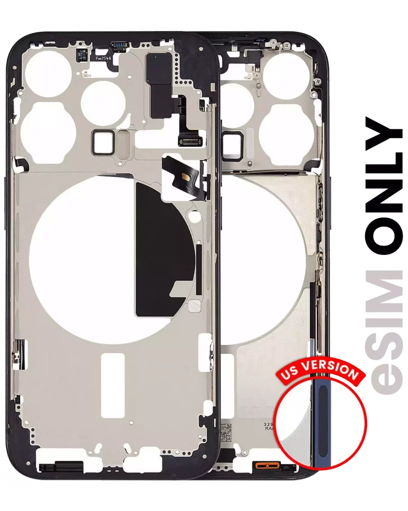 Mid-Frame Housing W/ Small Parts For iPhone 15 Pro (US Version) (Used OEM Pull: Grade A) (Blue Titanium)