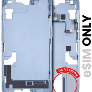 Mid-Frame Housing W/ Small Parts For iPhone 14 (US Version) (Used OEM Pull: Grade B) (Blue)