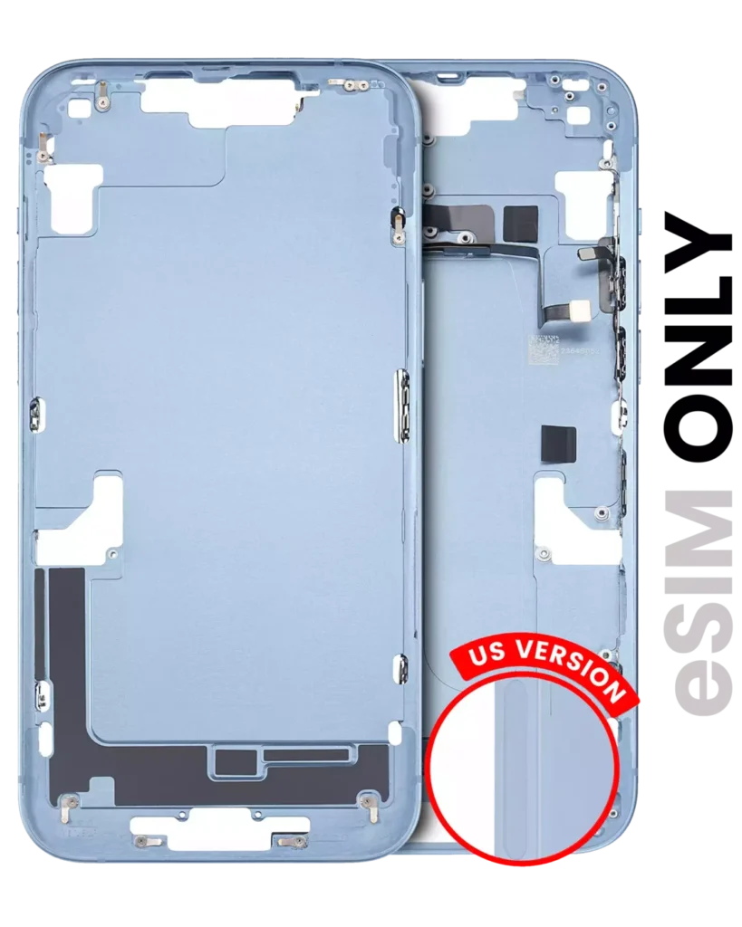 Mid-Frame Housing W/ Small Parts For iPhone 14 Plus (US Version) (Used OEM Pull: Grade B) (Blue)
