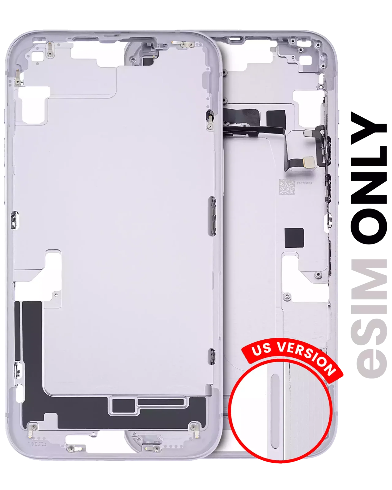 Mid-Frame Housing W/ Small Parts For iPhone 14 Plus (US Version) (Used OEM Pull: Grade B) (Purple)