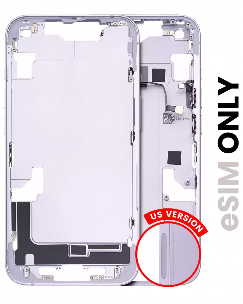 Mid-Frame Housing W/ Small Parts For iPhone 14 (US Version) (Used OEM Pull: Grade C) (Purple)