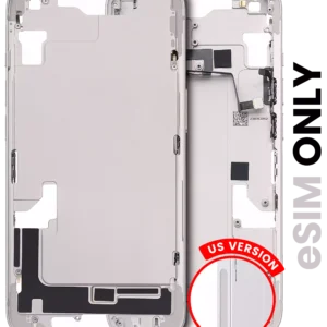 Mid-Frame Housing W/ Small Parts For iPhone 14 (US Version) (Used OEM Pull: Grade B) (Starlight)