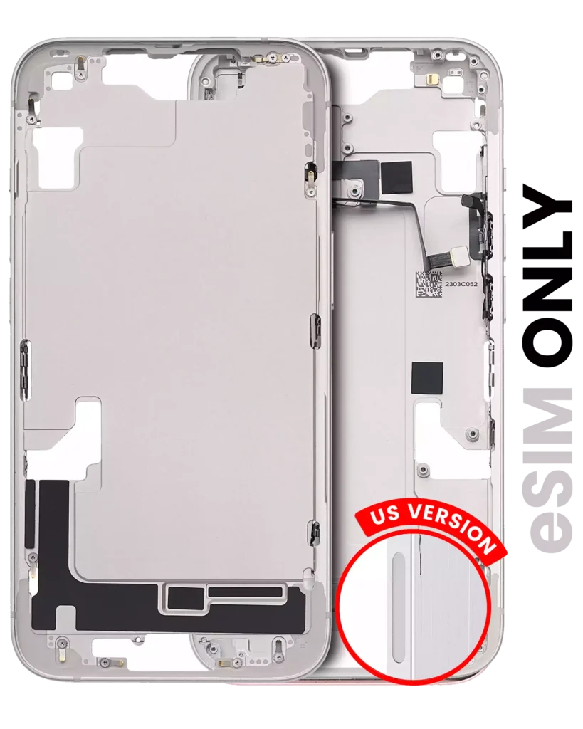 Mid-Frame Housing W/ Small Parts For iPhone 14 (US Version) (Used OEM Pull: Grade B) (Starlight)