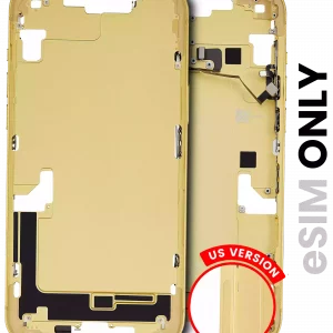 Mid-Frame Housing W/ Small Parts For iPhone 14 Plus (US Version) (Used OEM Pull: Grade B) (Yellow)
