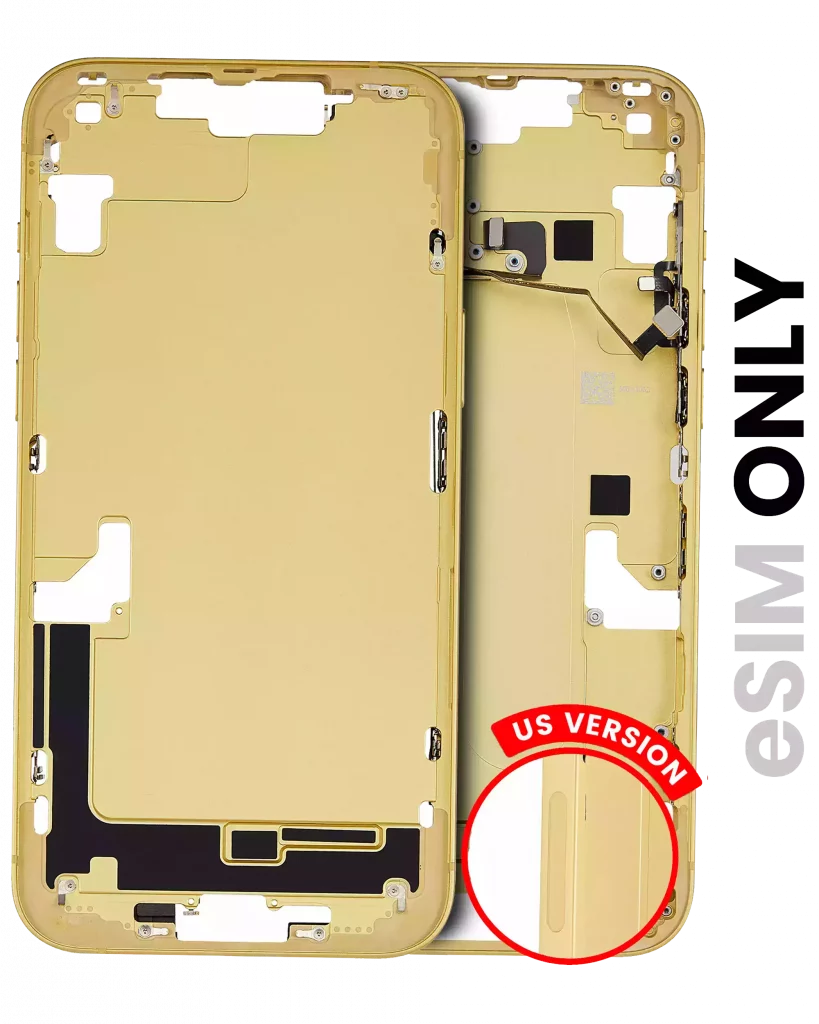 Mid-Frame Housing W/ Small Parts For iPhone 14 Plus (US Version) (Used OEM Pull: Grade B) (Yellow)
