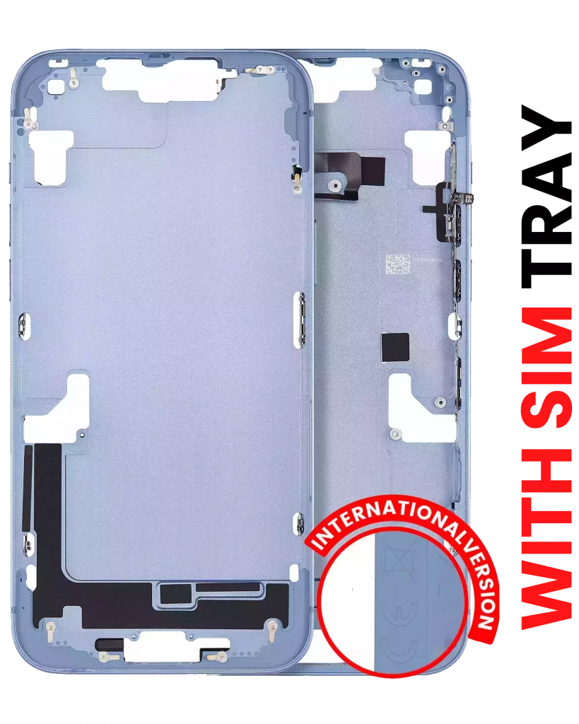 Mid-Frame Housing W/ Small Parts For iPhone 14 Plus (EU / Global Version) (Aftermarket Plus) (Blue)