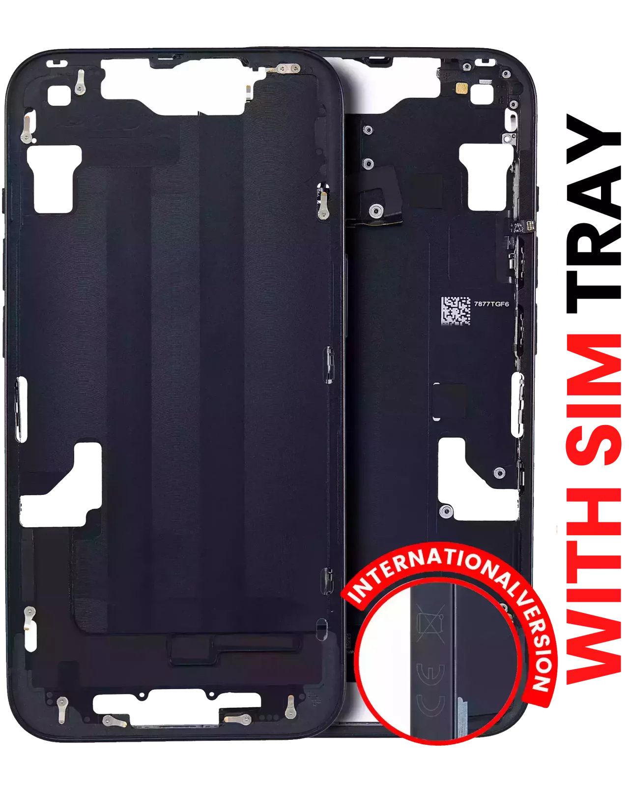 Mid-Frame Housing W/ Small Parts For iPhone 14 (EU / Global Version) (Aftermarket Plus) (Midnight)